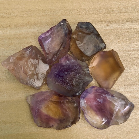 ametrine raw rough crystals gemstones gems Other - 7 GEMMY Ametrine Bicolor Quartz Crystal Raw Rough Specimens Bolivia 100 CTS 20g
